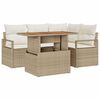 vidaXL Tuin Sofa Set 5 st Beige Poly riet