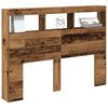 vidaXL Hoofdbordkast met LED 140x17x102 cm oud hout