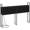 vidaXL Opberghoofdbord met Oplaadstation Zwart eiken 123 x 15 x 98 cm