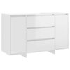 vidaXL Dressoir met 3 lades 120x41x75 cm bewerkt hout hoogglans wit