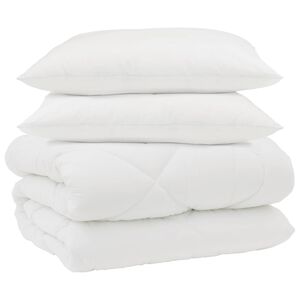 vidaXL Winter Dekbed met kussen 3 pcs Wit Microvezel