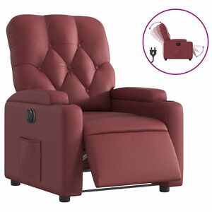 vidaXL Fauteuil verstelbaar elektrisch kunstleer wijnrood