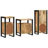 vidaXL Badkamermeubelset met plank 3 pcs Bruin Massief Mango Hout