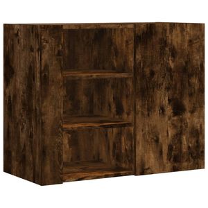 vidaXL Wandkast 75x35x60 cm bewerkt hout gerookt eikenkleurig