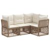 vidaXL Tuinbankenset 4 st Beige poly rattan