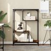vidaXL Boekenrek 81x36x115 cm bewerkt hout en staal gerookt eikenkleur