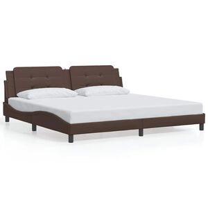 vidaXL Bedframe zonder matras "Zadar" kunstleer bruin 200x200 cm
