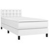 vidaXL Boxspring met matras en LED kunstleer wit 90x190 cm