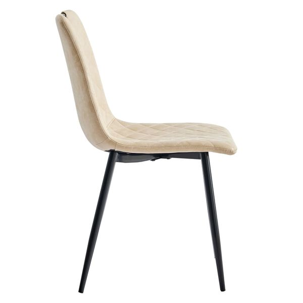 vidaXL Eetkamerstoelen 2 st kunstleer cr&egrave;me