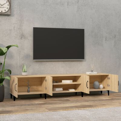 vidaXL Tv-meubel 180x31,5x40 cm bewerkt hout sonoma eikenkleurig