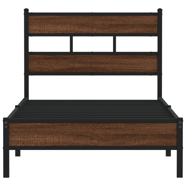 vidaXL Bedframe zonder matras bewerkt hout bruin eikenkleur 100x200 cm