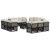 vidaXL Tuinbankenset 13 st 12-zits Zwart poly rattan