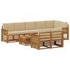 vidaXL Buiten bankenset 8 st Naturel Massief Acaciahout en Polyester