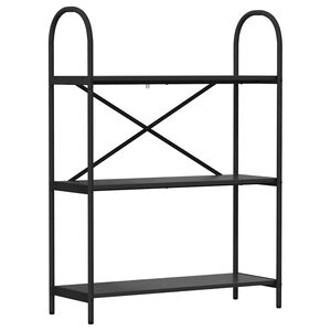 vidaXL Boekenkast 3-laags 80 x 30 x 109 cm Bewerkt hout Zwart Eiken