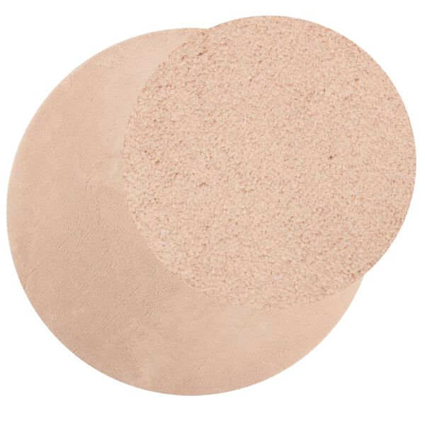 vidaXL Vloerkleed HUARTE laagpolig zacht wasbaar &Oslash; 120 cm roze