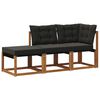 vidaXL Modulaire buitensofa eenheden 3 Stuk Natuurlijk en Zwart