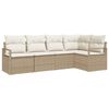 vidaXL Tuinbankenset 5 st Beige en Wit poly rattan