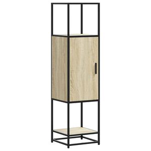 vidaXL Hoge kast 35,5x35x139 cm bewerkt hout en metaal sonoma eiken