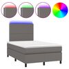 vidaXL Boxspring met matras en LED kunstleer grijs 120x200 cm