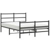 vidaXL Bedframe met hoofd- en voeteneinde&nbsp;metaal zwart 140x190 cm