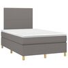 vidaXL Boxspring met matras en LED stof donkergrijs 120x190 cm