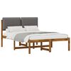 vidaXL Bedframe met gestoffeerd hoofdbord Naturel en lichtgrijs