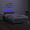 vidaXL Boxspring met matras en LED stof lichtgrijs 120x190 cm