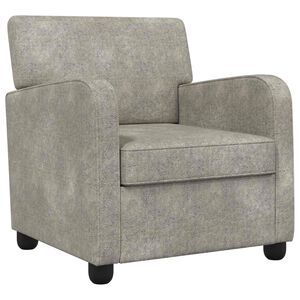 vidaXL Fauteuil Lichtgrijs Nep Suede Leer