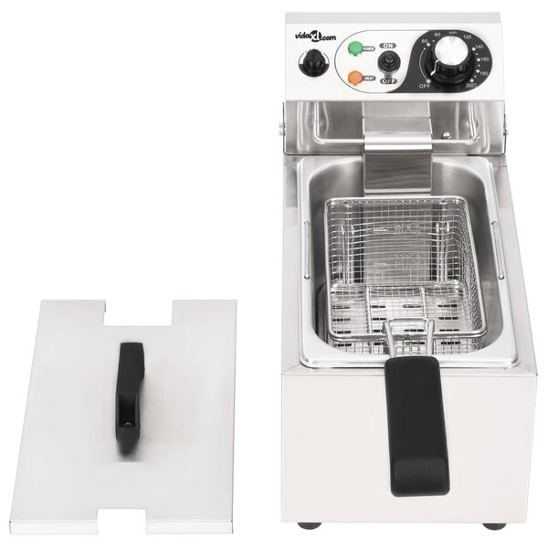 vidaXL Elektrische friteuse 2000 W 6 L roestvrij staal