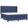vidaXL Boxspring met matras stof blauw 160x200 cm