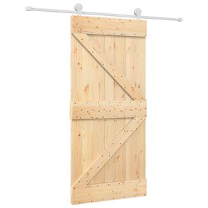 vidaXL Schuifdeur 95 x 210 cm Massief Grenenhout (Niet-Behandeld)