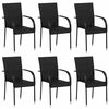 vidaXL Tuinstoelen stapelbaar 6 st poly rattan zwart