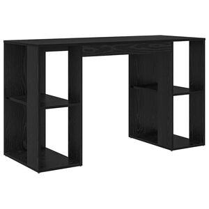 vidaXL Bureau Zwart Eiken Bewerkt hout 130 x 50.5 x 75 cm