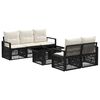 vidaXL Tuinbankenset 6 st Zwart en Cream Wit poly rattan