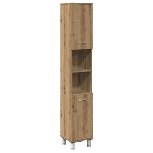 vidaXL Badkamerkast 30x30x179 cm bewerkt hout artisanaal eikenkleurig