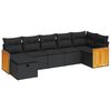 vidaXL 7-delige Loungeset met kussens poly rattan zwart