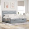 vidaXL Ottoman bed met matrassen en LED's 160x200cm stof lichtgrijs