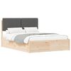 vidaXL Bedframe met Gevoerd Hoofdgedeelte Donkergrijs 135 x 190 cm
