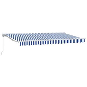 vidaXL Zijde Frame Blauw en Wit 350 x 200 cm Polyester met PU-coating