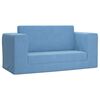 vidaXL Kinderslaapbank 2-zits zacht pluche blauw
