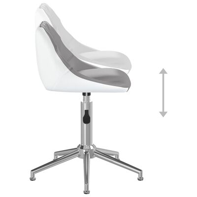 vidaXL Kantoorstoel draaibaar kunstleer grijs en wit