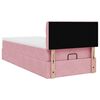 vidaXL Ottoman bed met matras en LED's 100x200 cm fluweel roze