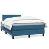 vidaXL Boxspring met matras fluweel donkerblauw 120x210 cm