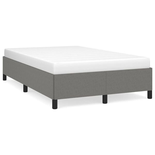 vidaXL Bedframe zonder matras 120x190 cm stof donkergrijs