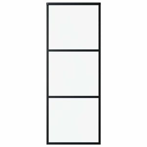 vidaXL Schuifdeur 3-panelen 76x205 cm ESG-glas en aluminium zwart