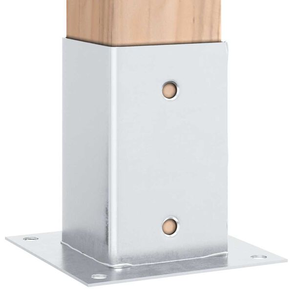 vidaXL Spokkels vierkant 4 st gegalvaniseerd staal zilverkleurig