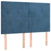 vidaXL Boxspring met matras fluweel donkerblauw 140x200 cm
