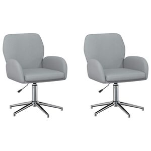 vidaXL Draaiende Bureaustoelen 2 st 54 x 58 x 90 cm Lichtgrijs Stof
