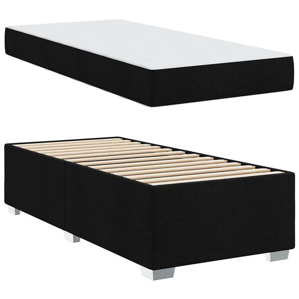 vidaXL Bedframe met matras Zwart 90 x 190 cm Stof