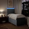 vidaXL Boxspring met matras stof lichtgrijs 90x200 cm